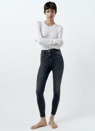 Эластичные черные джинсы skinny zara new