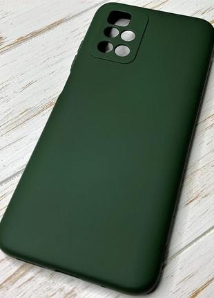 Силіконовий чохол soft silicone case full для xiaomi redmi 10 темно-зелений (бампер)