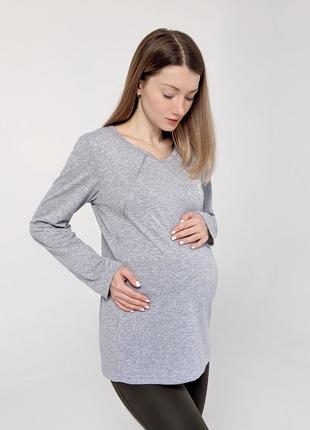 Лонгслив для беременных и кормящих мам, хлопковый лонгслив1 фото