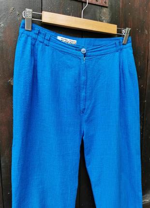 Винтажные брюки штаны летние коттон хлопок высокая талия посадка прямые