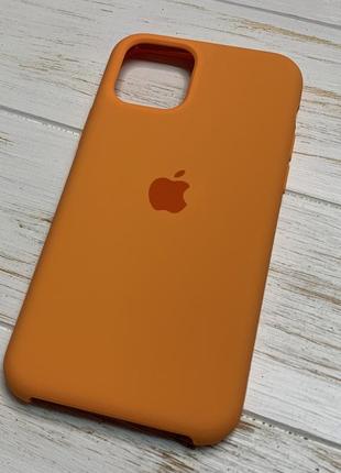 Силиконовый чехол silicone case для iphone 11 pro оранжевый papaya 56 (бампер)