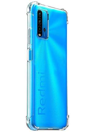 Прозрачный чехол для xiaomi redmi 9t ударопрочный силиконовый shockproof (бампер)