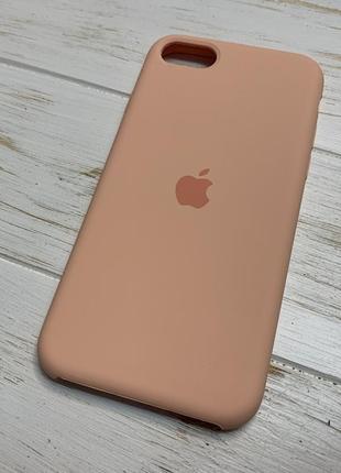 Силіконовий чохол silicone case для iphone se 2 (2020) / se 3 (2022) пудровий grapefruit 65 (бампер)