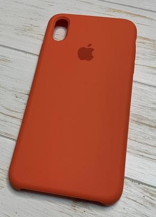 Силіконовий чохол silicone case для iphone xs max оранжевий apricot orange 2 (бампер)1 фото