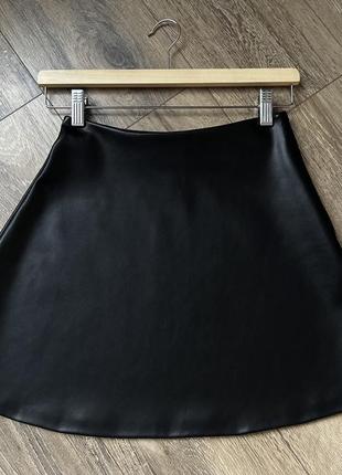 Кожаная юбка мини размер s2 фото