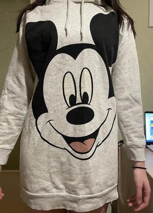 Сіра кофта худі мікі маус з капюшоном h&m disney