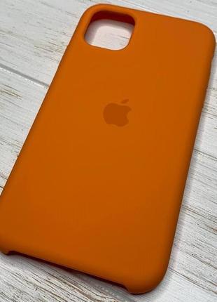 Силиконовый чехол silicone case для iphone 11 pro max оранжевый kumquat 72 (бампер)