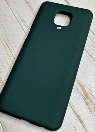 Силиконовый чехол soft silicone case full для xiaomi redmi note 9 pro / 9s темно-зеленый (бампер)