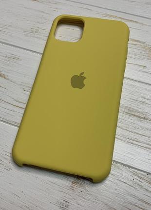 Силиконовый чехол silicone case для iphone 11 pro max желтый yellow (бампер)