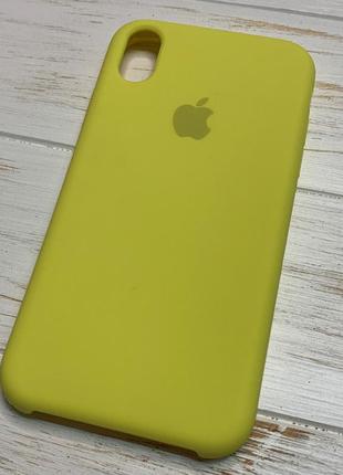 Силіконовий чохол silicone case для iphone xr жовтий bright yellow (бампер)
