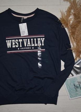 Xs-s h&m жіночий новий світшот батник кофта кофточка з принтом west valley amp3 фото