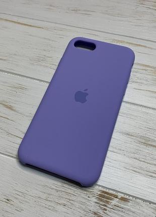 Силиконовый чехол silicone case для iphone se 2 (2020) / se 3 (2022) фиалковый lilac cream 41 (бампер)