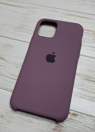 Силиконовый чехол silicone case для iphone 11 pro фиолетовый black currant 68 (бампер)1 фото