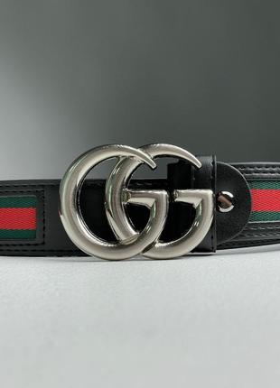 Пояс ремінь в стилі gucci текстильний чоловічий2 фото