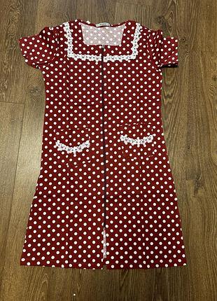 Sale❗️халат женский в горошек на молнии