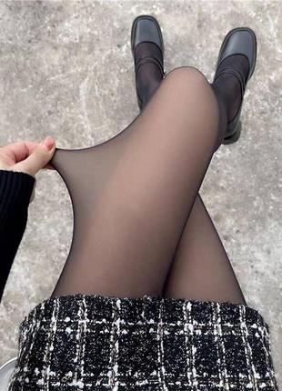 Колготки с имитацией капрона на флисе. флис толстый