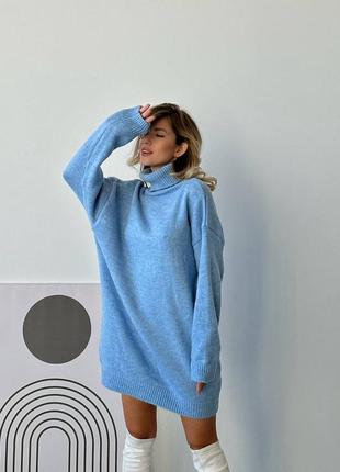 Женский удлиненный свитер из шерсти в трендовых цветах
можно носить как платье, тунику и свитерчик5 фото