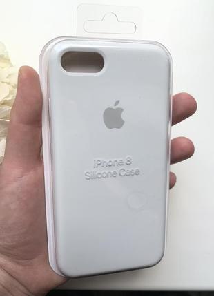 Чехол силиконовый для iphone 7/8 белого цвета silicone case4 фото