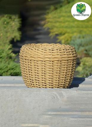 Кашпо 5 литров (горшок для цветов и растений),вазон из искусственного ротанга ручной работы. дерево
