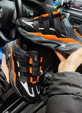 Мужские кроссовки adidas niteball черные с оранжевым1 фото