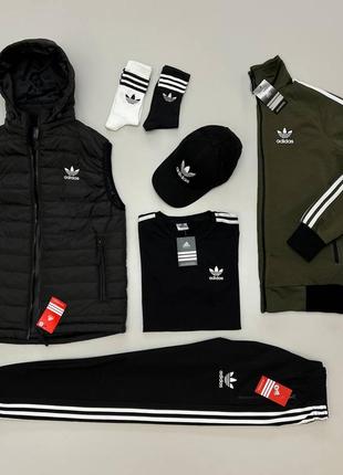 Набір 7 в 1 adidas: жилет-кофта-штани-футболка-кепка-шкарпетки 2 пари🔥