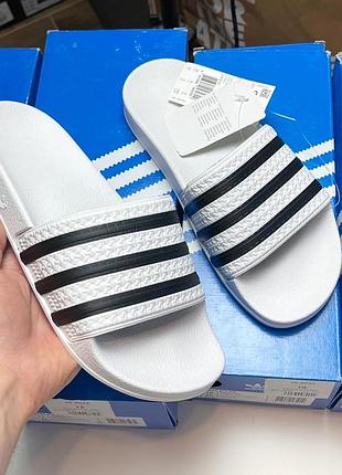 Тапки adidas adilette оригинал новые белые шлепанцы сланцы