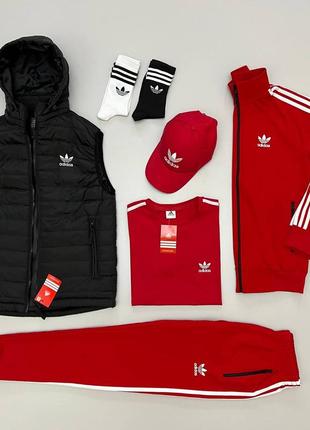 Набір 7 в 1 adidas: жилет-кофта-штани-футболка-кепка-шкарпетки 2 пари🔥