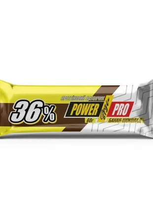 Батончик power pro 36% протеина, банан-шоколад, 60гр/20