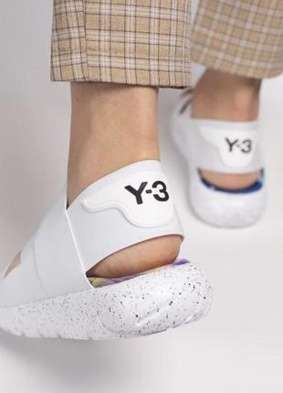 Сандали женские adidas y-3 yamamoto, белые (адидас у-3, босоножки, сандалі, летняя обувь)3 фото
