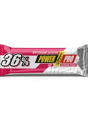 Батончик power pro 36% протеина, малиновий крюшон, 60гр/20