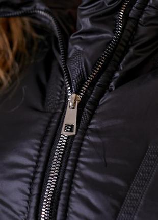 Пальто женское стеганое длинное, теплое,  с капюшоном, батал, большие размеры, черное2 фото