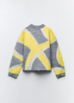 Трикотажный свитер patchwork с длинным ворсом9 фото