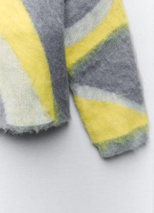 Трикотажный свитер patchwork с длинным ворсом8 фото