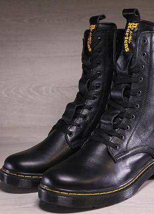 Шкіряні зимові черевики, берці dr. martens 8-Eye black9 фото