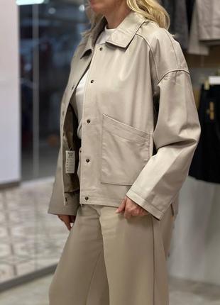 Супер-тяжка кожаная оверсайз рубашка. туречковина