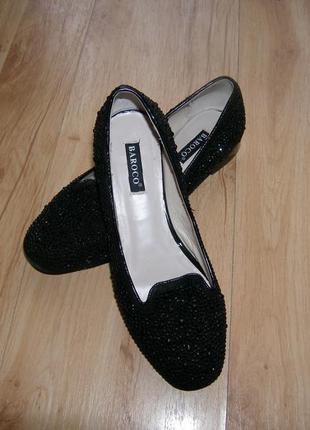 Красиві замшеві туфельки baroco з кристалами cwarovski