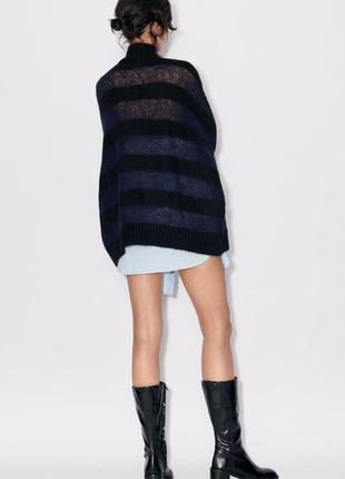 Zara объемный свитер оверсайз в полоску4 фото