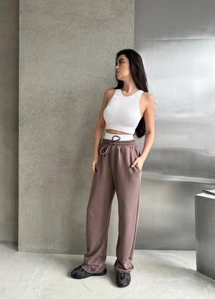 Трендові жіночі штани з трусиками❤️ якісні широкі оверсайз брюки6 фото