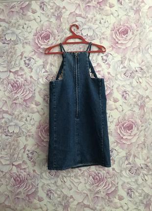 Джинсовий сарафан з вишивкою topshop moto розмір xs-s2 фото
