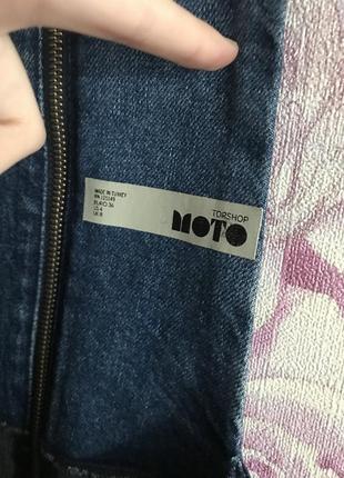 Джинсовий сарафан з вишивкою topshop moto розмір xs-s4 фото
