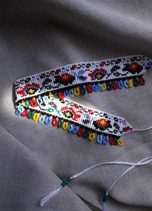 Нашийний стрічковий гердан з підвісами, відтворення автентичної прикраси, силянка, чокер