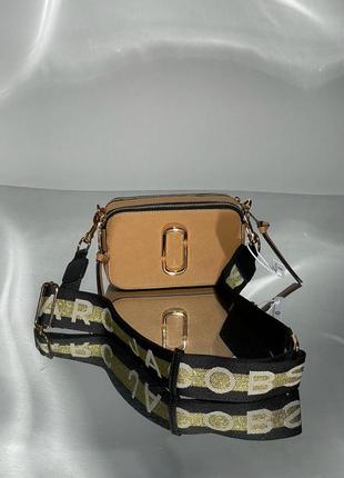 Женская сумка через плечо 💎 marc jacobs the snapshot beige premium марк джейкобс кросс - боди3 фото