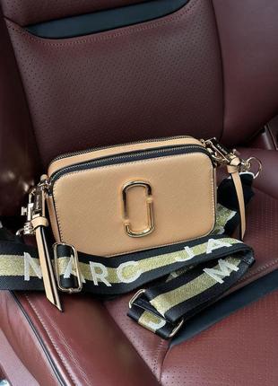 Женская сумка через плечо 💎 marc jacobs the snapshot beige premium марк джейкобс кросс - боди8 фото