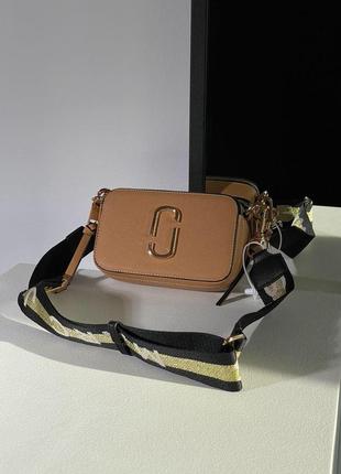 Женская сумка через плечо 💎 marc jacobs the snapshot beige premium марк джейкобс кросс - боди2 фото