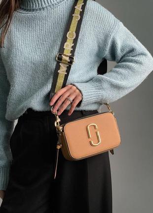Женская сумка через плечо 💎 marc jacobs the snapshot beige premium марк джейкобс кросс - боди6 фото