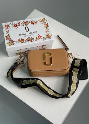 Женская сумка через плечо 💎 marc jacobs the snapshot beige premium марк джейкобс кросс - боди5 фото