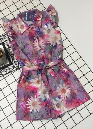 Летний костюм, комбинезон с 3д рисунком на девочку