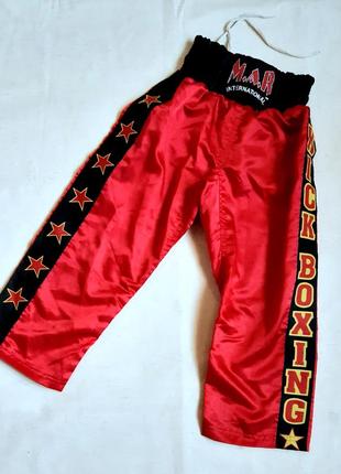 Штаны унисекс для кикбоксинга детские на 110 см 5 лет kickboxing red-black