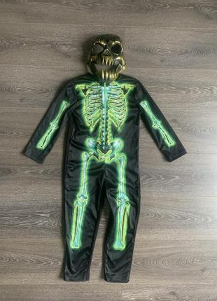 Карнавальный домашний игровой костюм скелет костной 3-4 года на хеловин гелловин