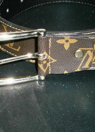 Louis vuitton monogram gold buckle belt женский4 фото